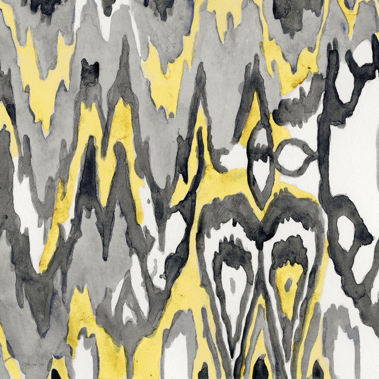 Ikat amarillo-gris 1 Lienzo
