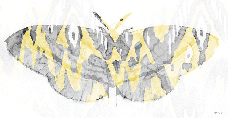 Polilla estampada amarillo-gris 1 Lienzo