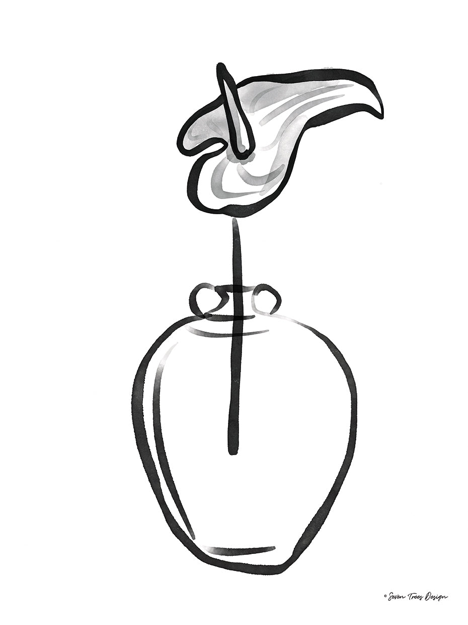 Flower and Pot Drawing