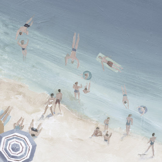 Cool Blue Beach Crop Canvas Print
