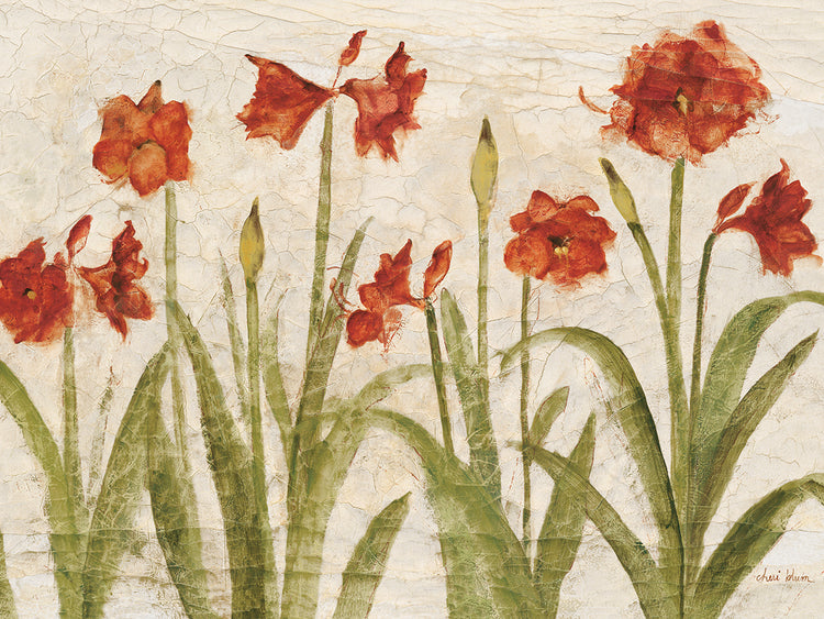 Row of Red Amaryllis Light