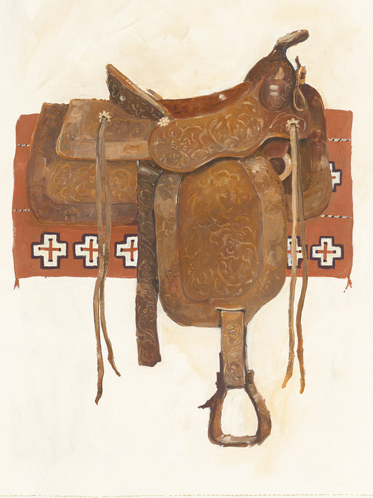 Western Saddle I Light Canvas Print