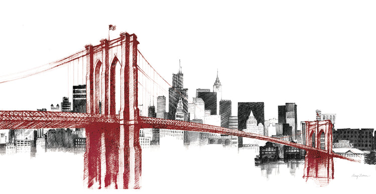 Skyline Crossing Rojo Lienzo