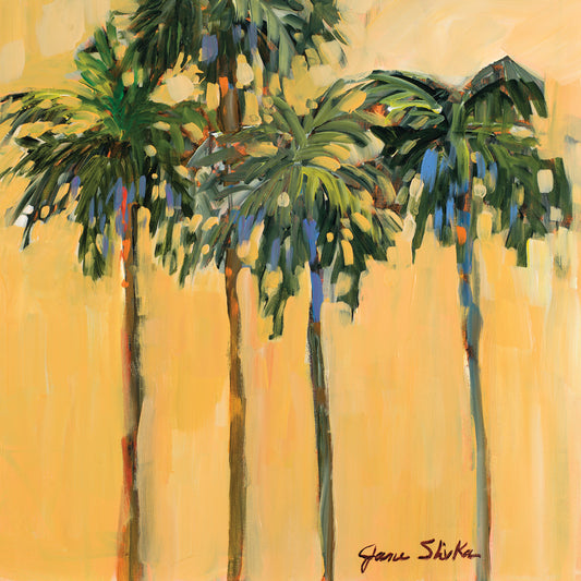 Tropical Palms on Yellow