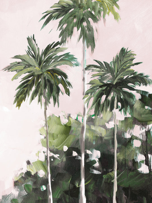 Palms Under A Pink Sky Canvas Print