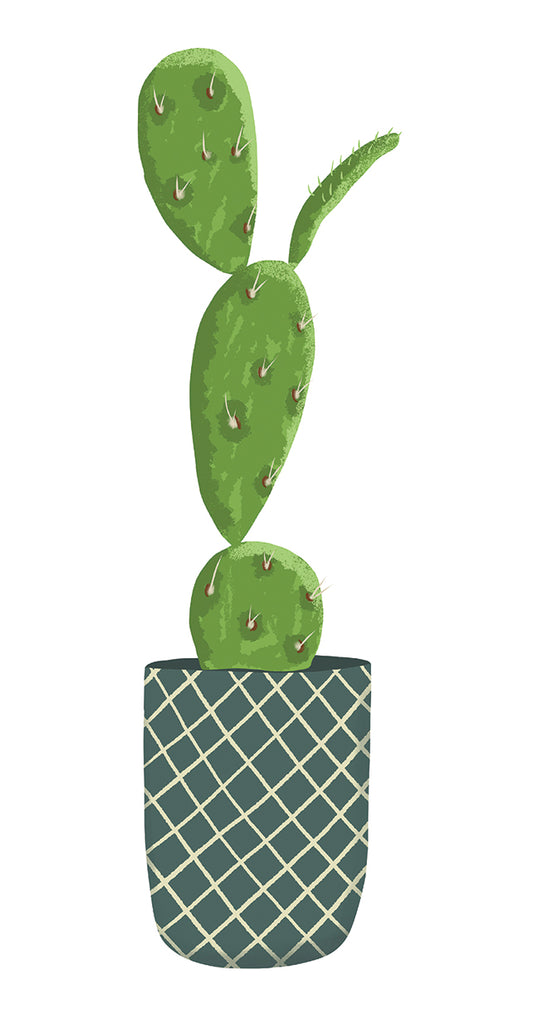 Modern Cacti Pot II Canvas Print