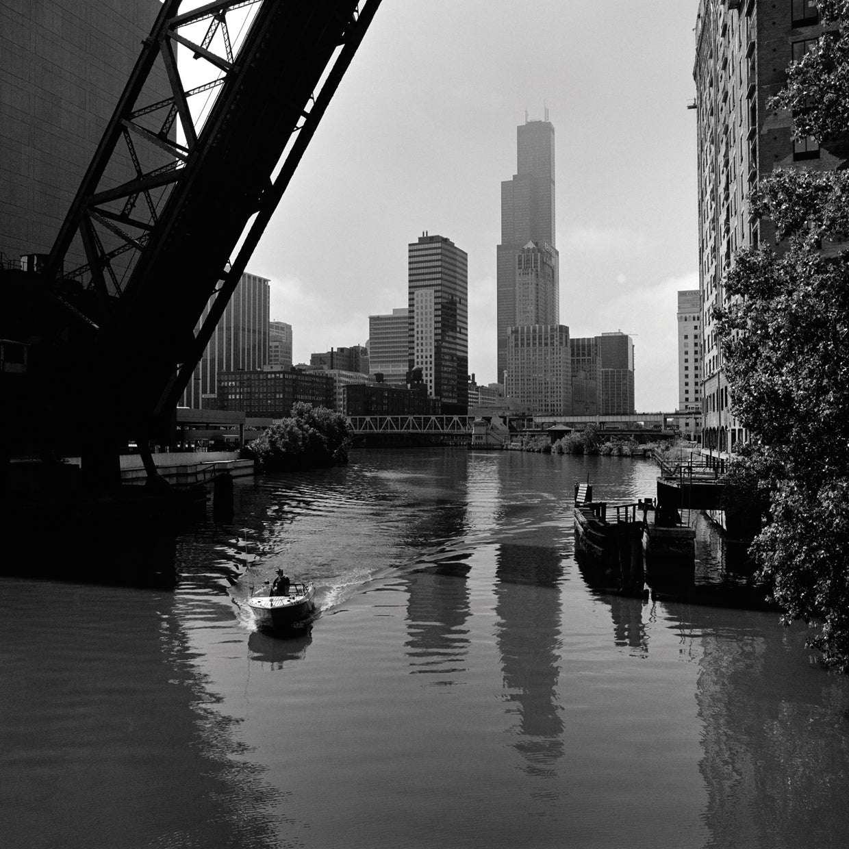 Puente del ferrocarril Chicago Lienzo