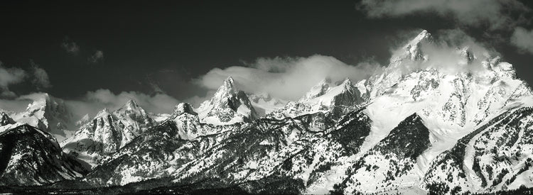 Silver Snow Peaks Tetons Lienzo