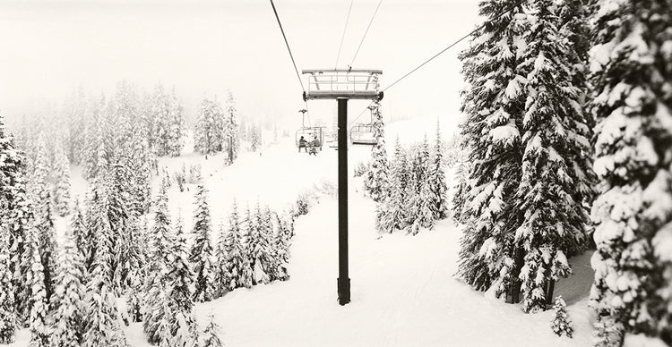 Snowy Ski Chair Lift