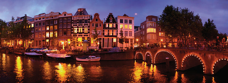 Luces del canal de Ámsterdam Lienzo