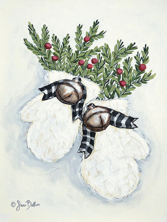 Jingle Bell Mittens Canvas Print