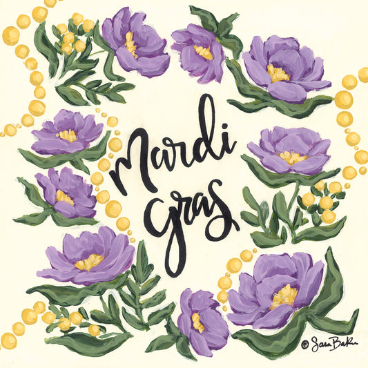 Floral Mardi Gras Canvas Print