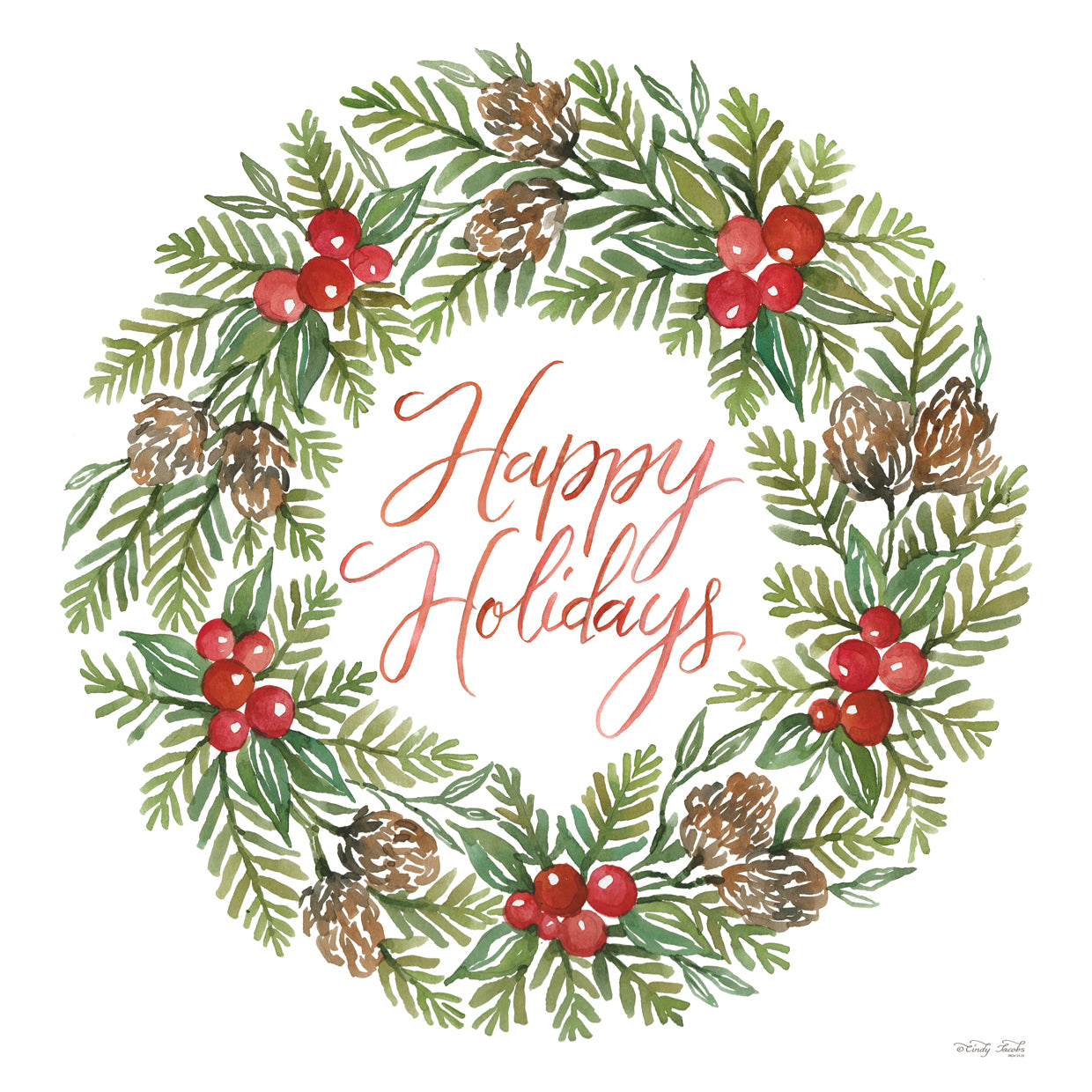 Happy Holidays Wreath