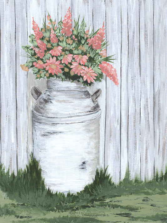 White Washed Milk Can Canvas Print