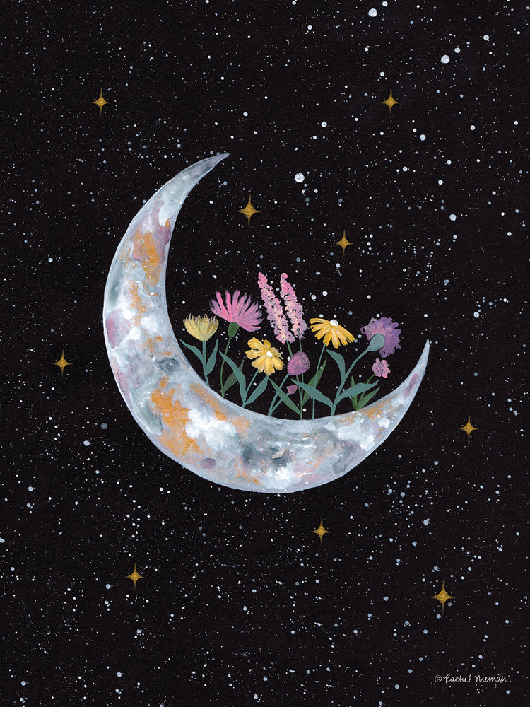 Flowers on Crescent Moon