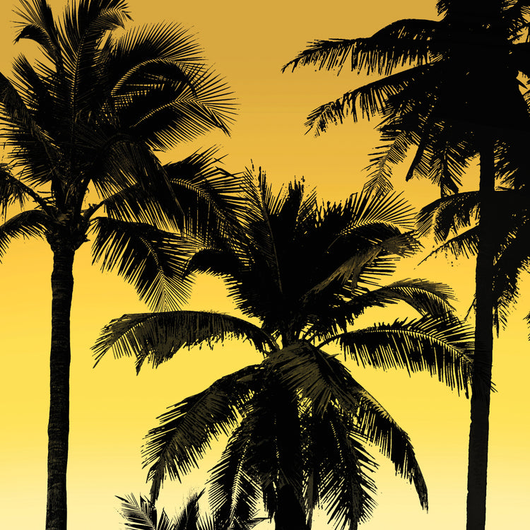 Palms Black on Yellow II