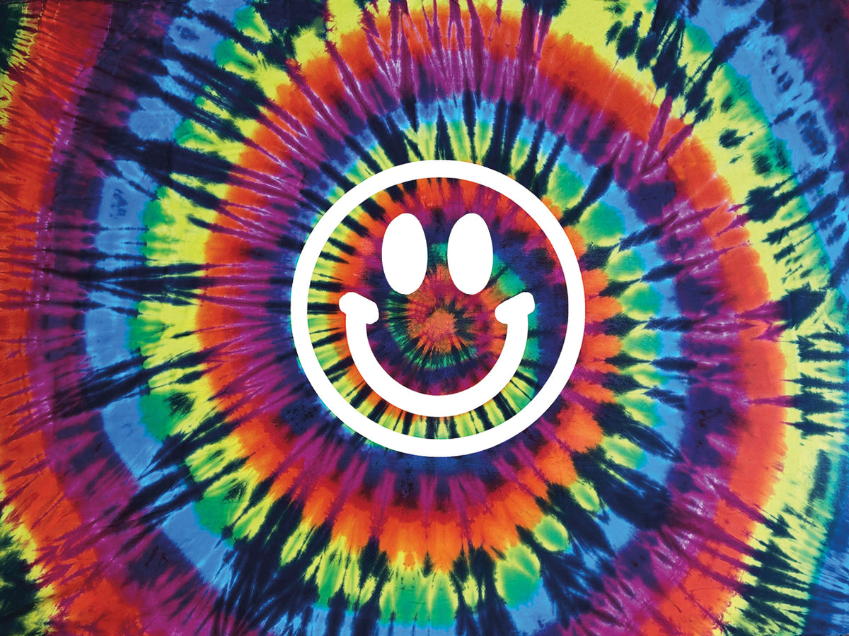 Tie Dye Rainbow Happy Face