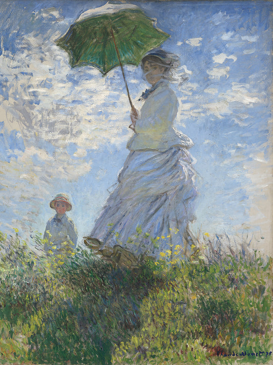 Woman with a Parasol – Madame Monet and Her Son (1875) Canvas Print