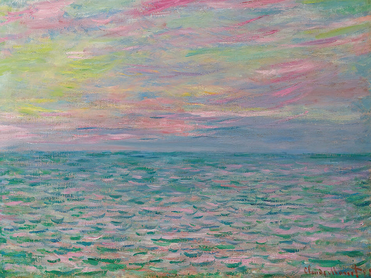 Coucher De Soleil À Pourville, Pleine Mer (1882)