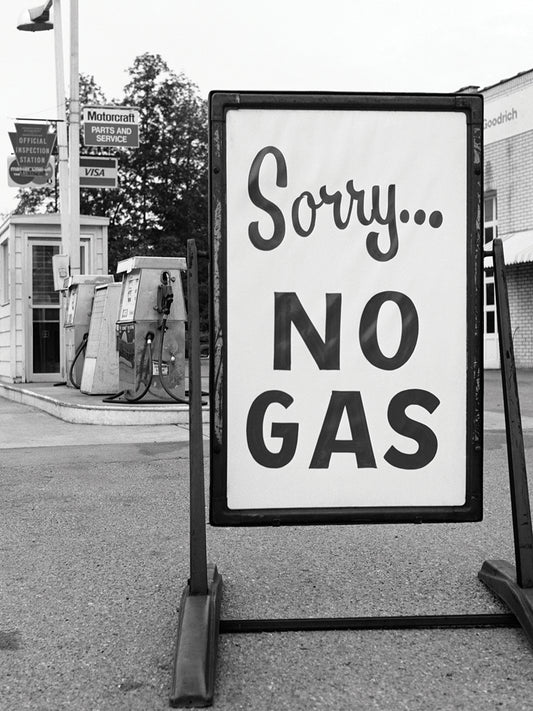 Sorry No Gas Sign Canvas Print