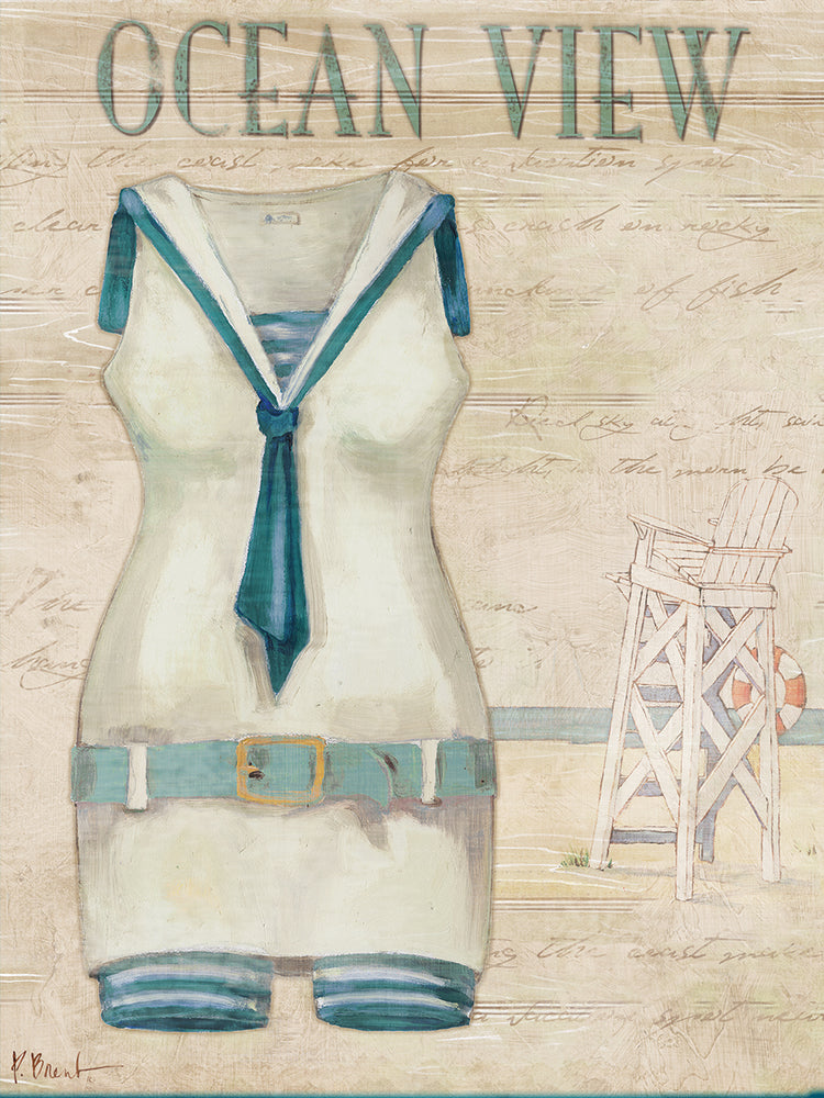 Trajes de baño vintage III - Azul Lienzo