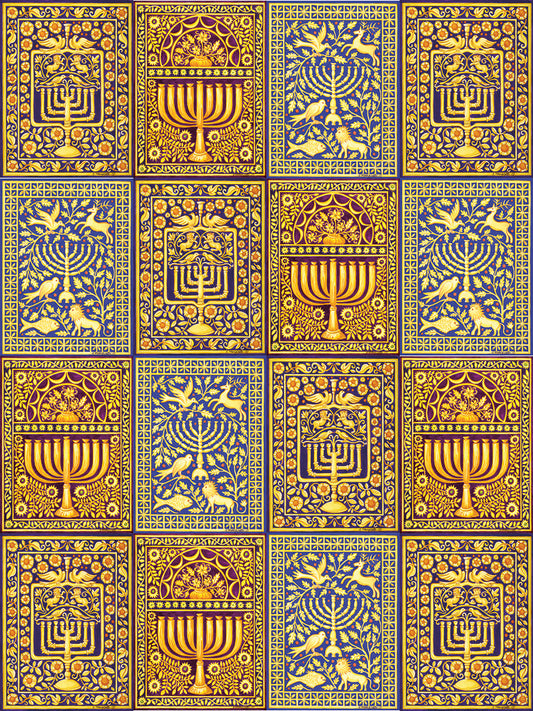Hanukah Menorah collage verticals Canvas Print