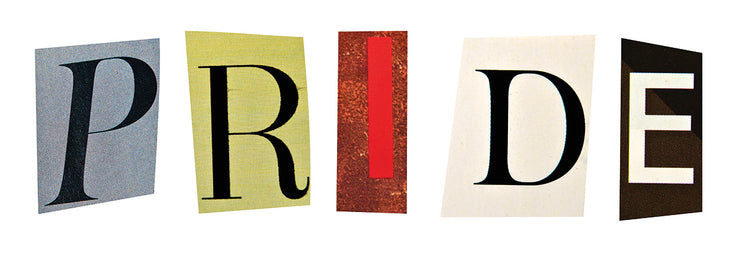 Orgullo con letras de revistas Lienzo