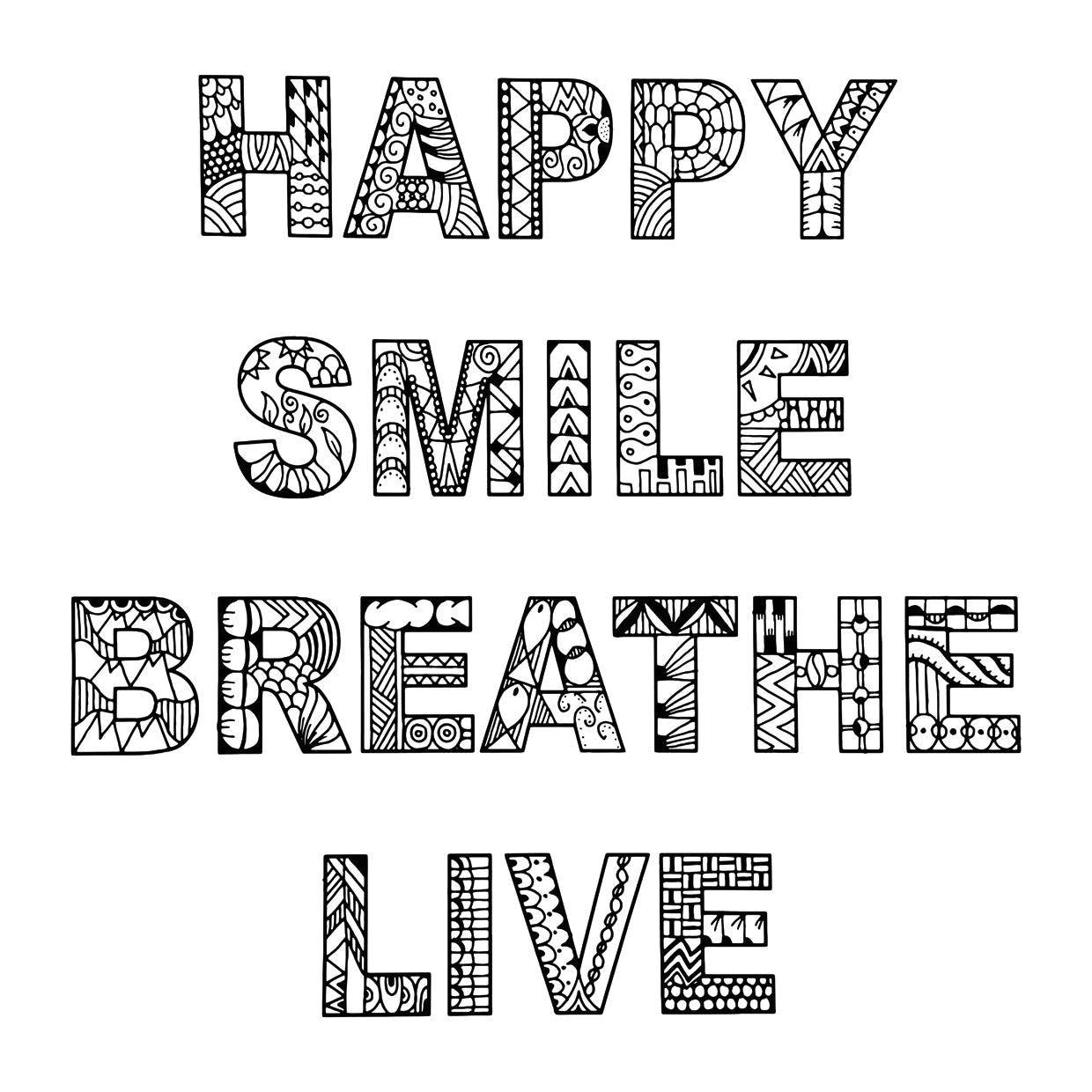 feliz, sonrie, respira y vive Lienzo
