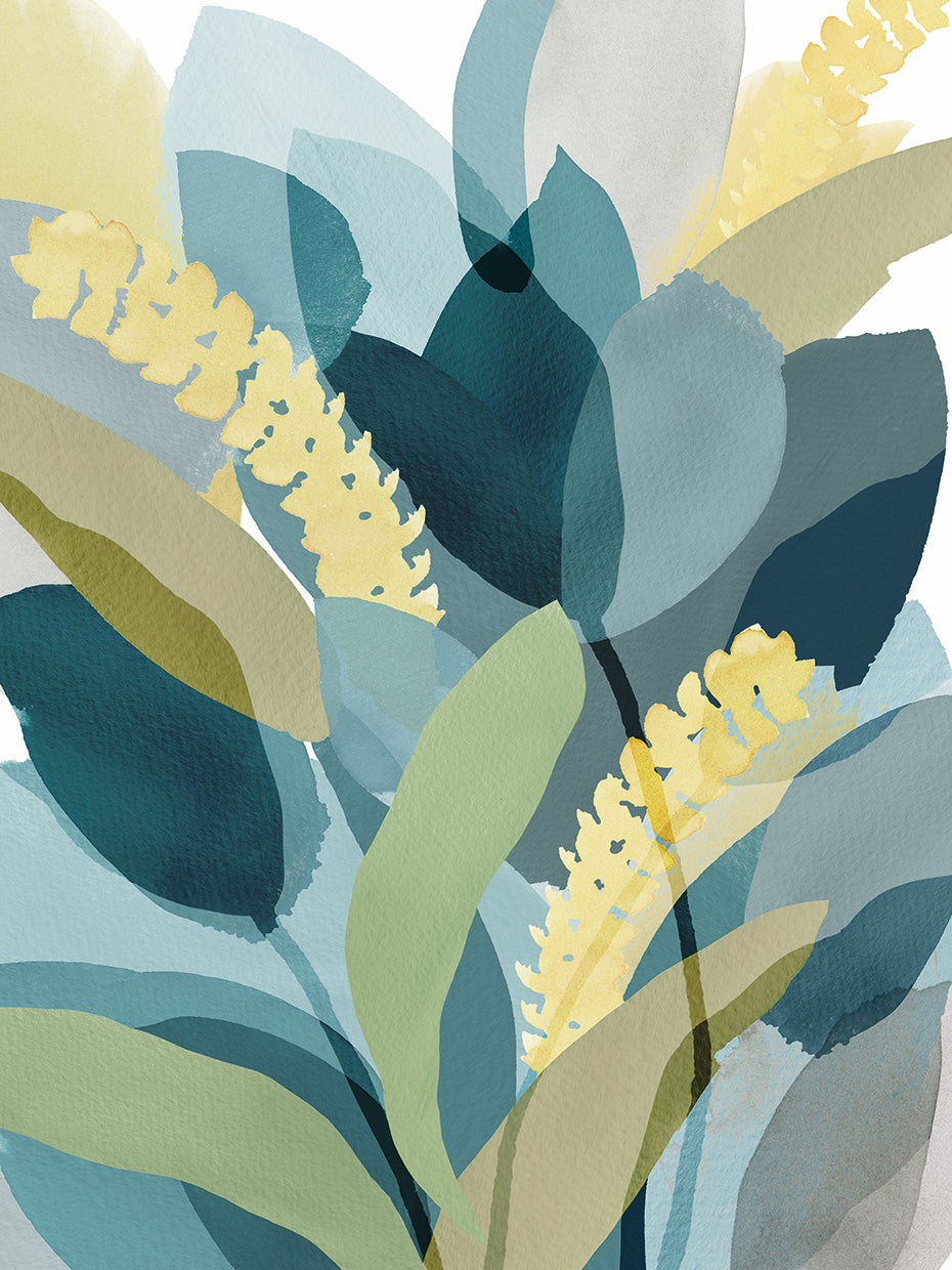 Yellow Teal Floral II