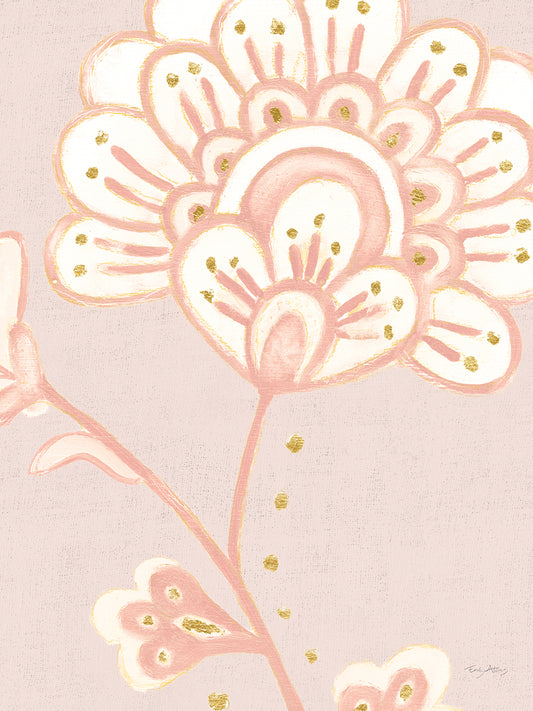Flora Chinoiserie III Textured Terra Canvas Print