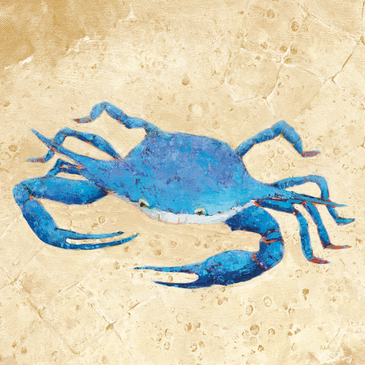 Blue Crab V Neutral Crop Canvas Print