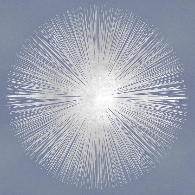 Silver Sunburst on Gray I