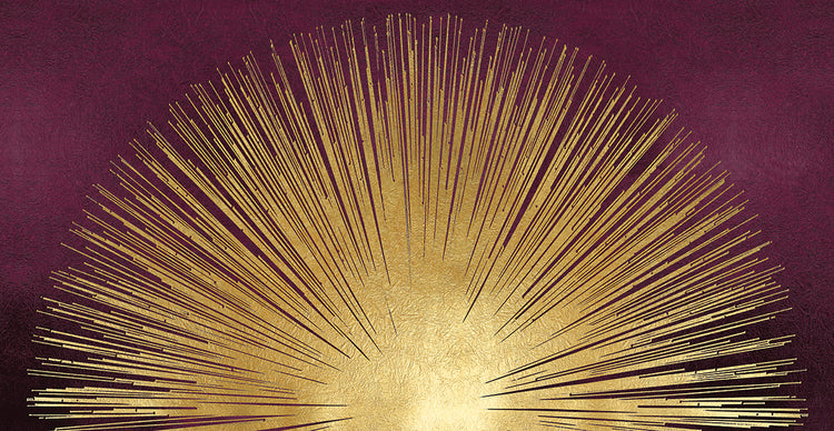 Sunburst Rising on Burgundy