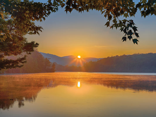 Priceless Sunrise at Price Lake, Blowing Rock NC in the Blue Ridge Mountains