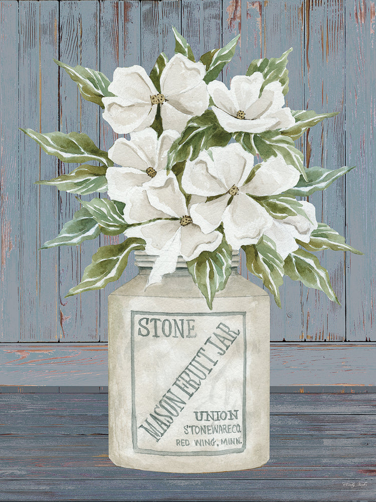 Floral Mason Fruit Jar