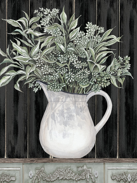 Sage Greenery in a Pitcher Canvas Print