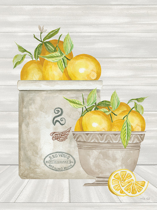 Lemon Crock and Bowl Canvas Print