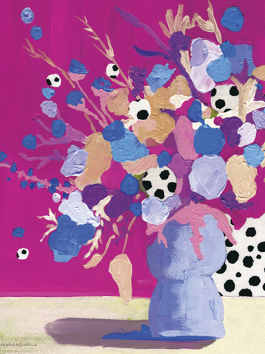 Magenta Polka Dot Floral