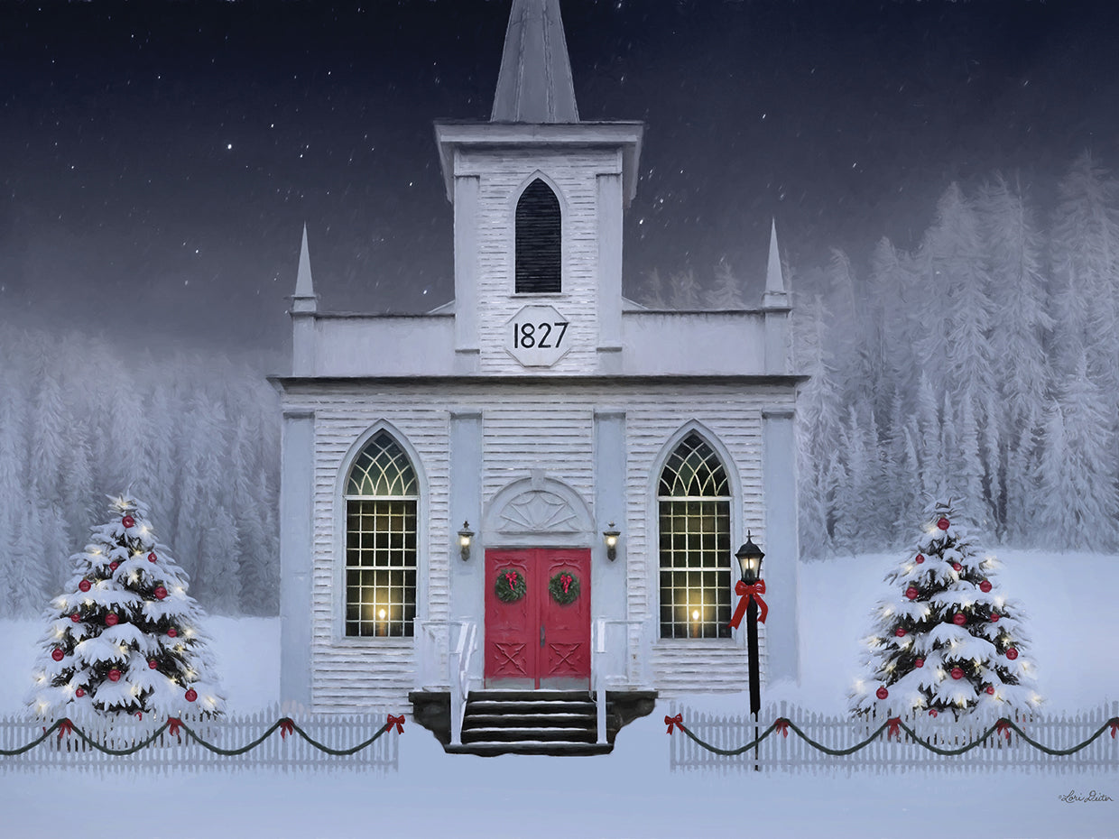 Christmas Church at Night