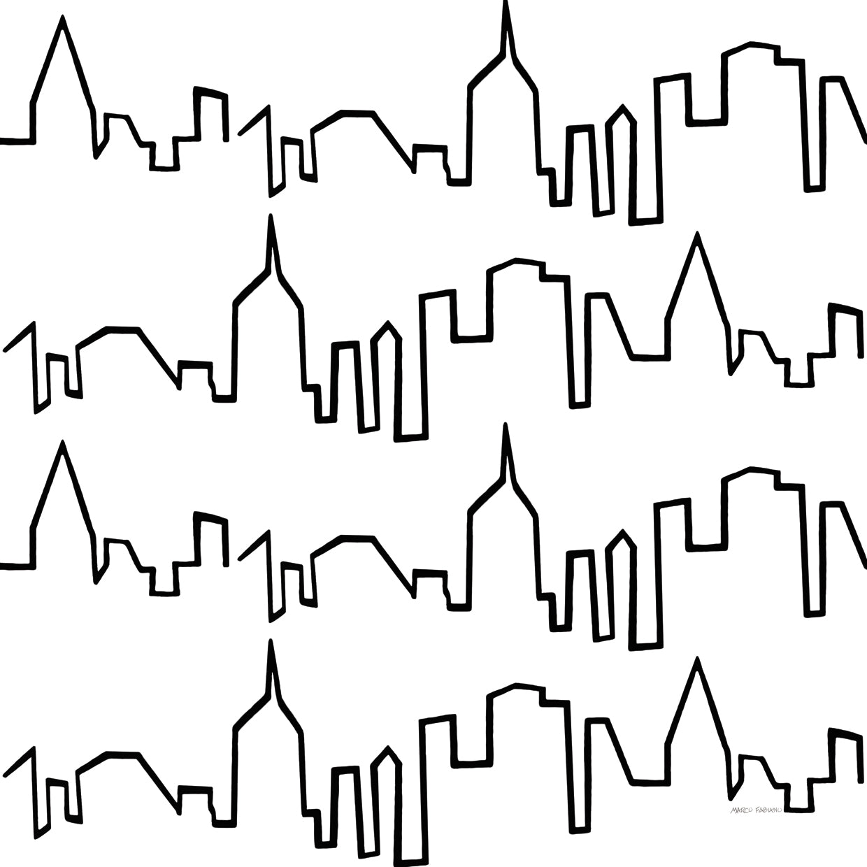 NY Chic Skyline black on white
