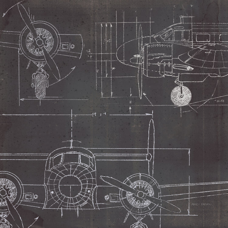 Plane Blueprint III Publicación sin palabras Lienzo