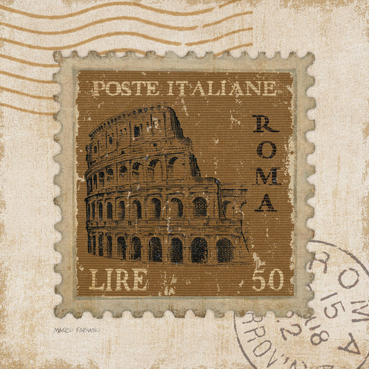 Iconic Stamps III Square Canvas Print