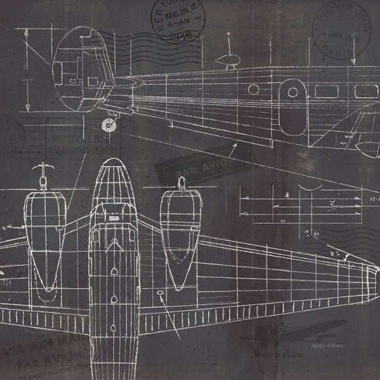 Plane Blueprint II Canvas Print