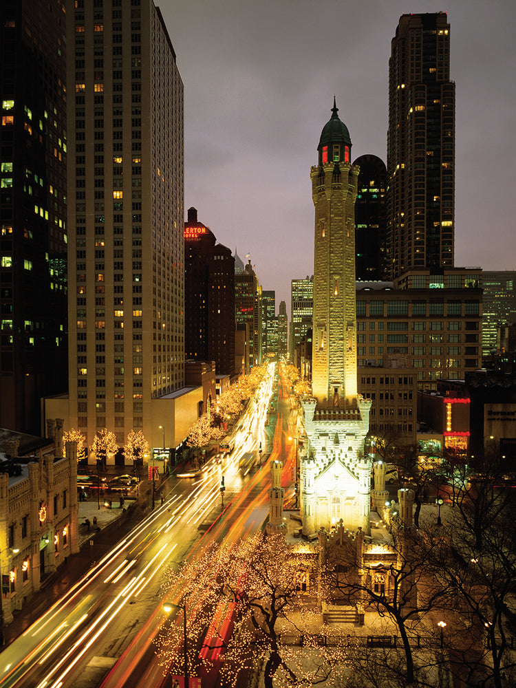 Chicago iluminado Lienzo