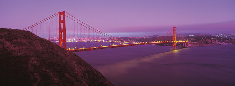 Skyline morado Golden Gate Lienzo