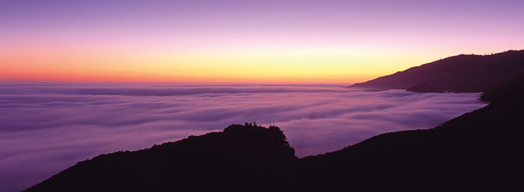 Anochecer púrpura de Big Sur Lienzo