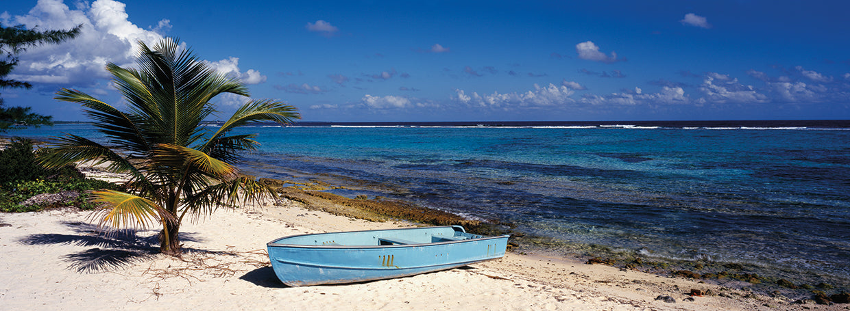 Bote de remos azul Islas Caimán Lienzo