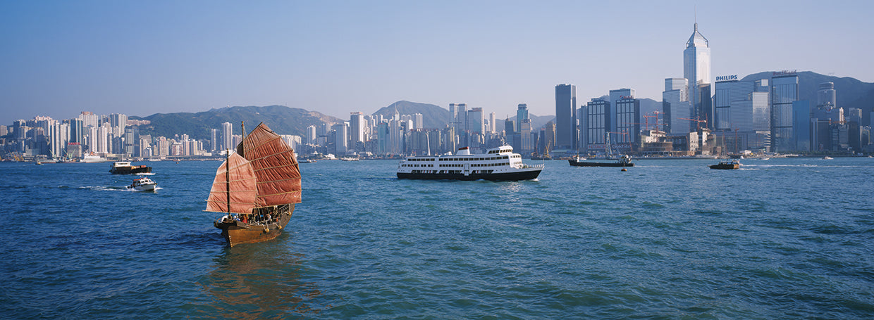 Bulliciosa bahía de Kowloon Lienzo