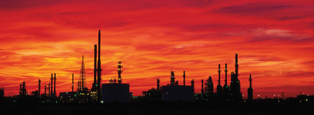 Oil Refinery Silhouettes