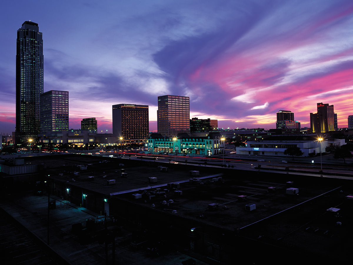 Puesta de sol púrpura en Houston